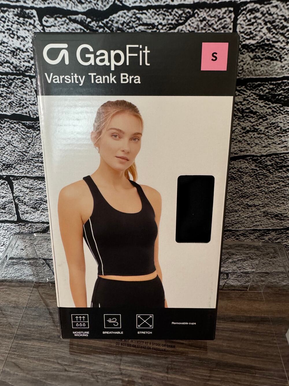 New Ladies GAP Fit Varsity Tank Bra - Small
